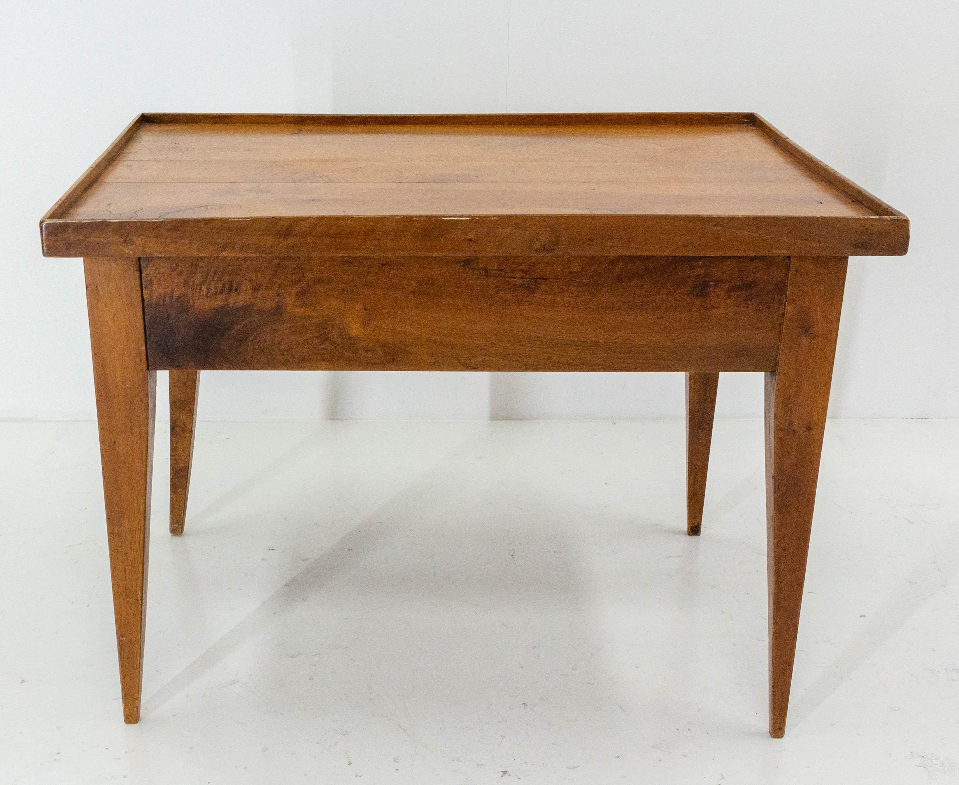 French Cherrywood Coffee Table with Drawers Country Style, Late 19th Century For Sale 2