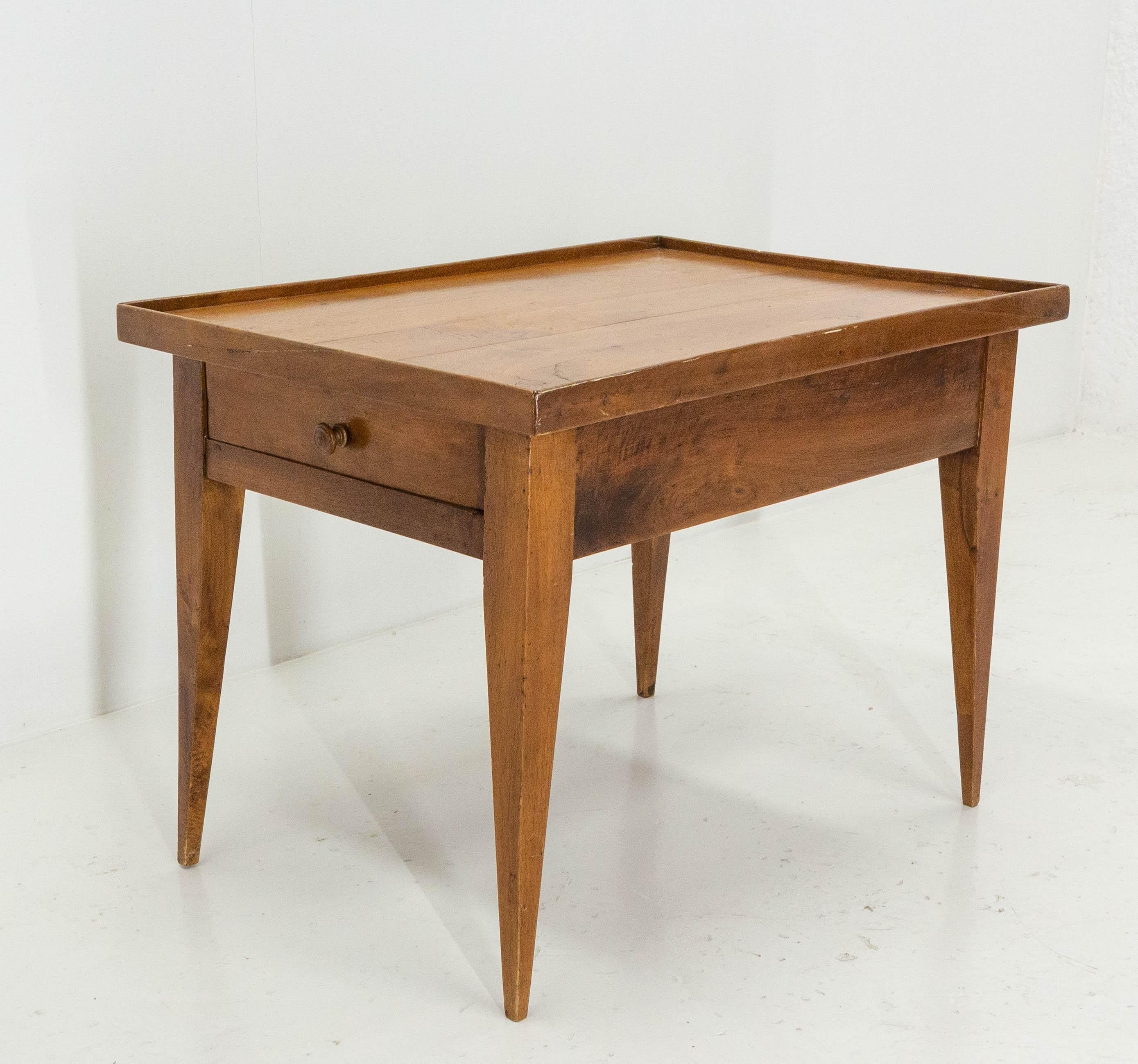 French Cherrywood Coffee Table with Drawers Country Style, Late 19th Century For Sale 3