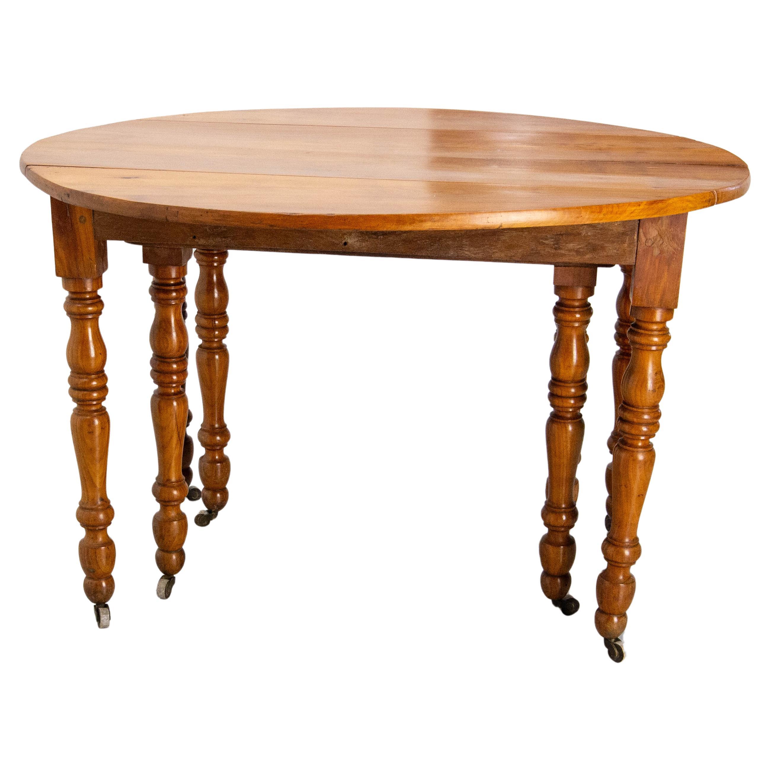 French Cherrywood Dining Extending Table Louis Philippe Period, Mid 19th C For Sale
