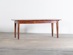 French Cherrywood Farmhouse Dining Table, Late 19th Century