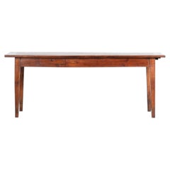 French Cherrywood Farmhouse Dining Table, Late 19th Century