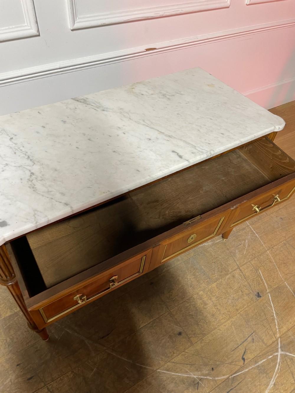 French , Cherrywood marble topped commode / chest of drawers For Sale 3