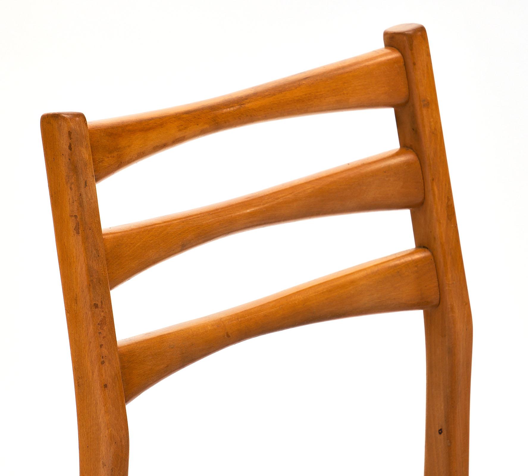 French Cherrywood Midcentury Chairs In Good Condition In Austin, TX