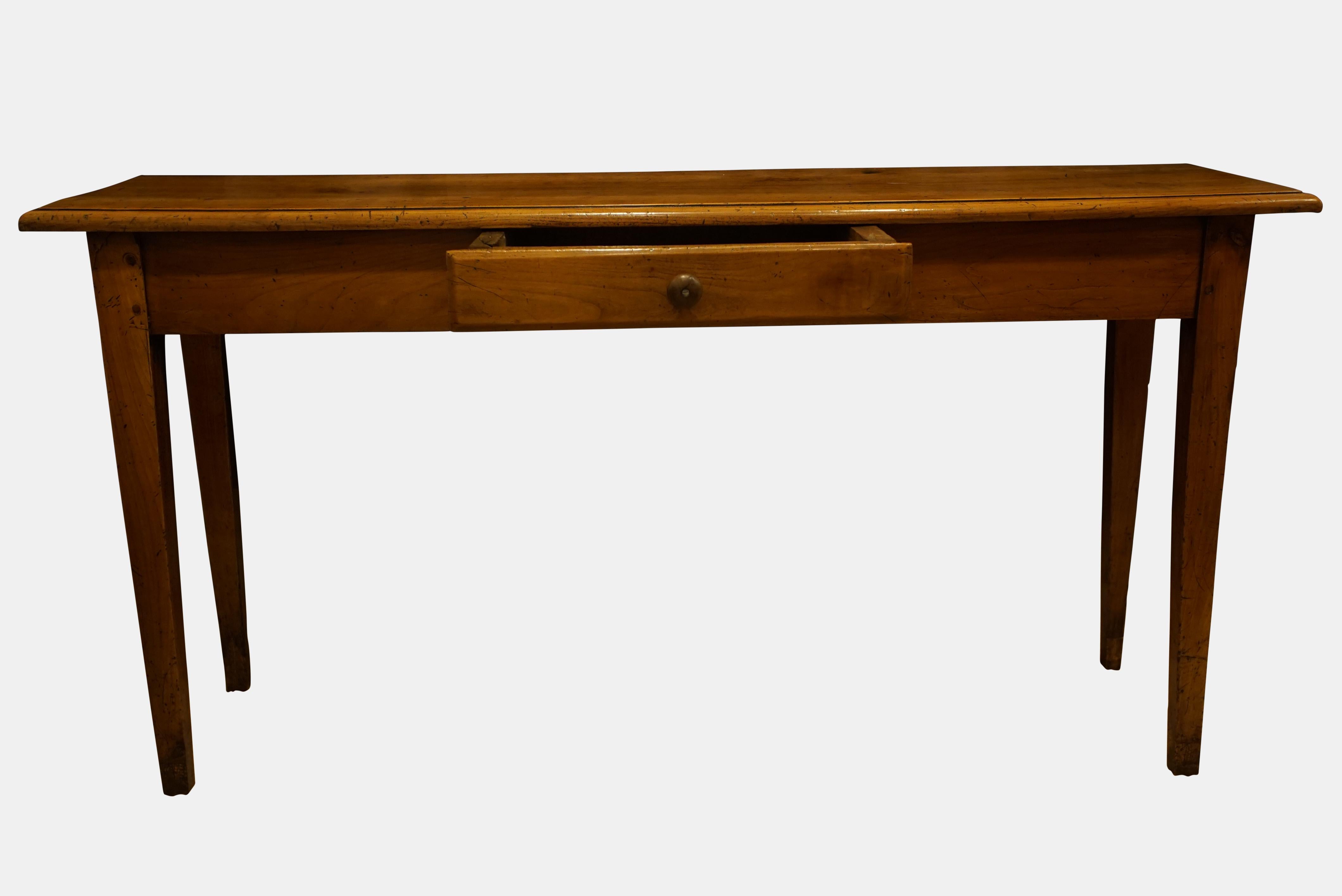 A French cherrywood 1 drawer serving table.