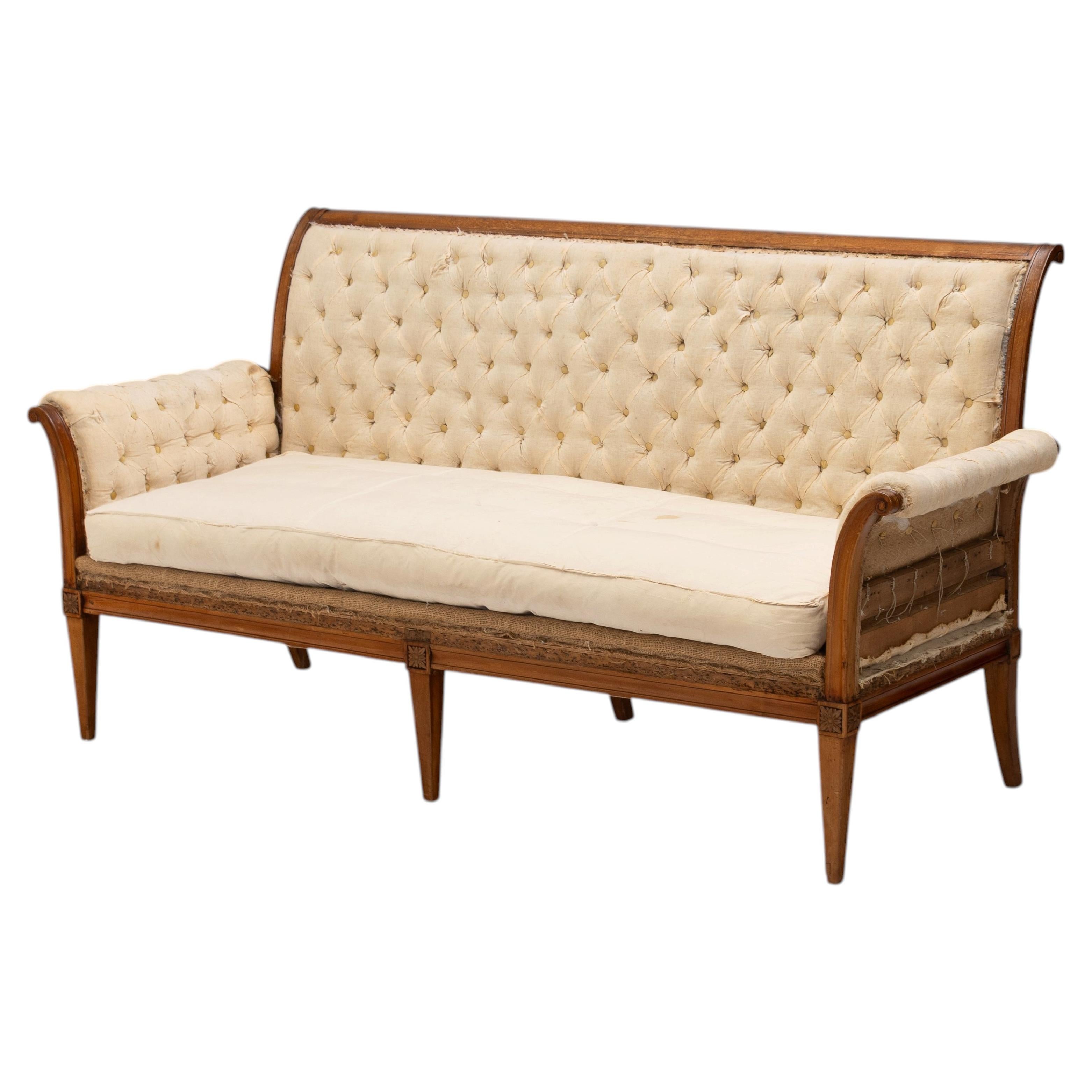 French Cherrywood Sofa For Sale