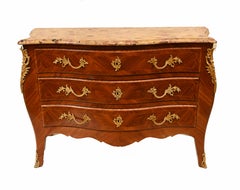 French Chest of Drawers, Antique Kingwood Bombe Commode