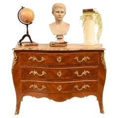 French Chest of Drawers, Antique Kingwood Bombe Commode
