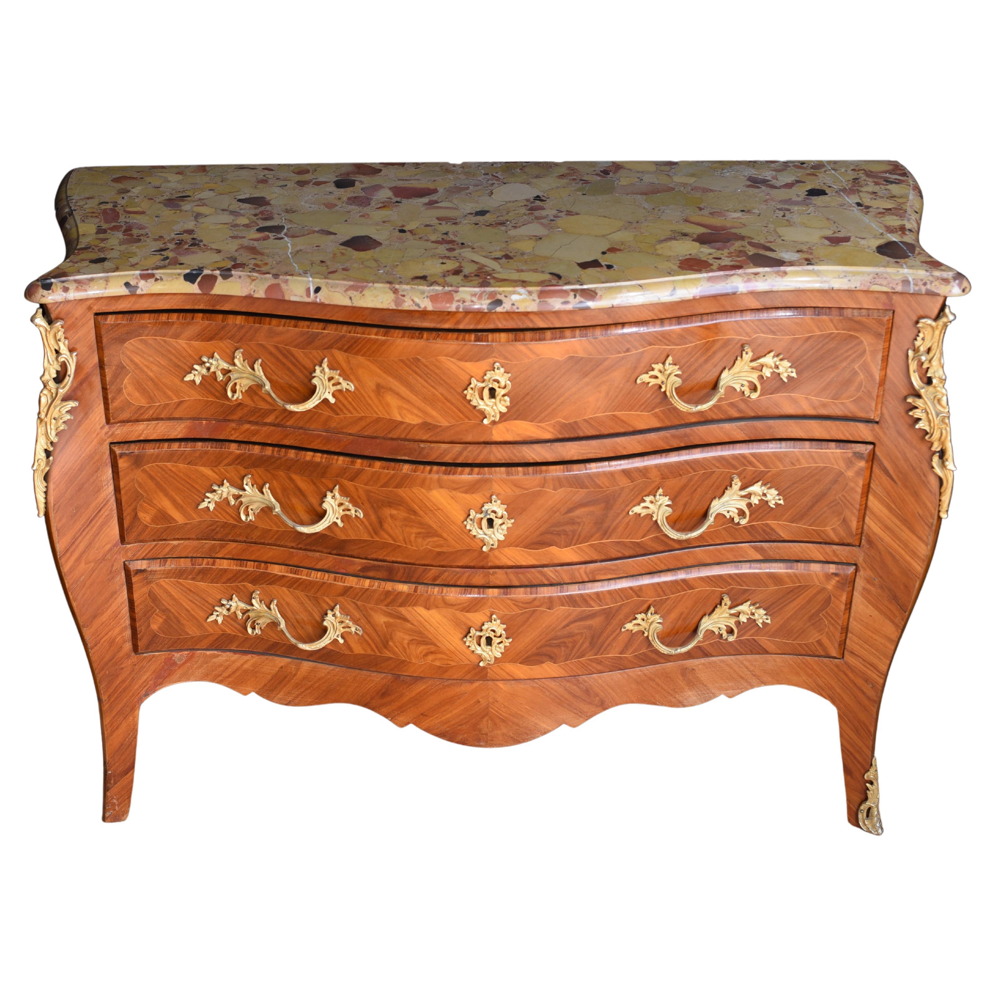 Antique French Bombe Commode Chest of Drawers at 1stDibs