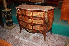 French Chest of Drawers from the Second Half of the 1800s, Louis XV Style, Inlai