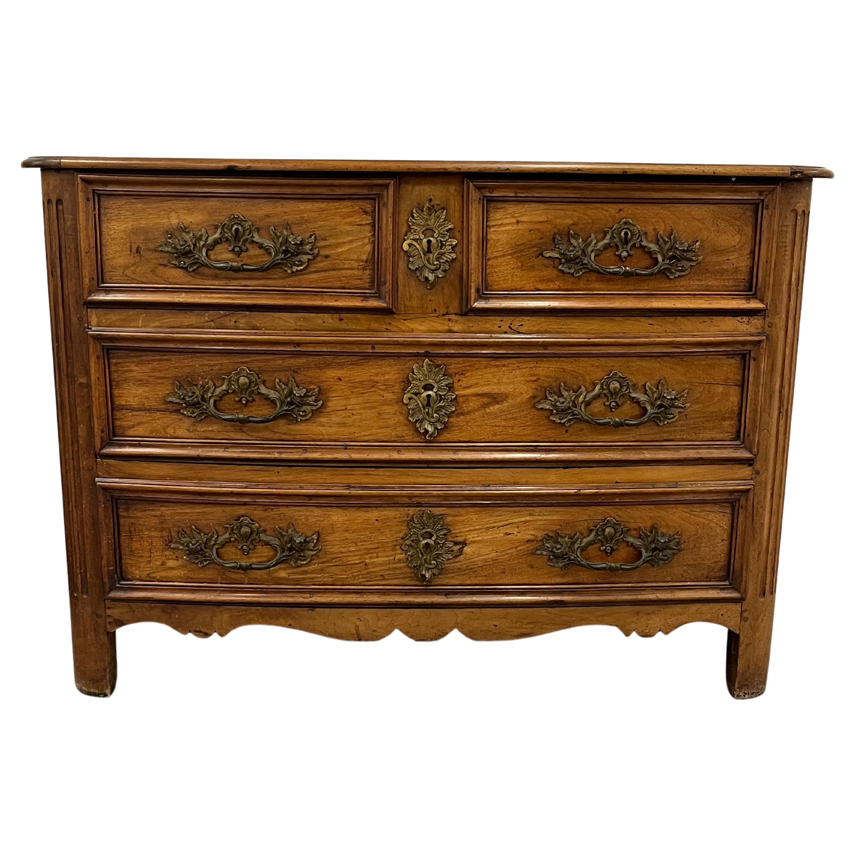 French Chest of Drawers Fruit Wood Original Bronze Hardwares Beginning 19th For Sale