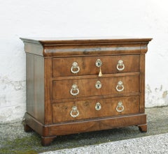 French Chest of Drawers in Walnut Louis Philippe Period 19th Century