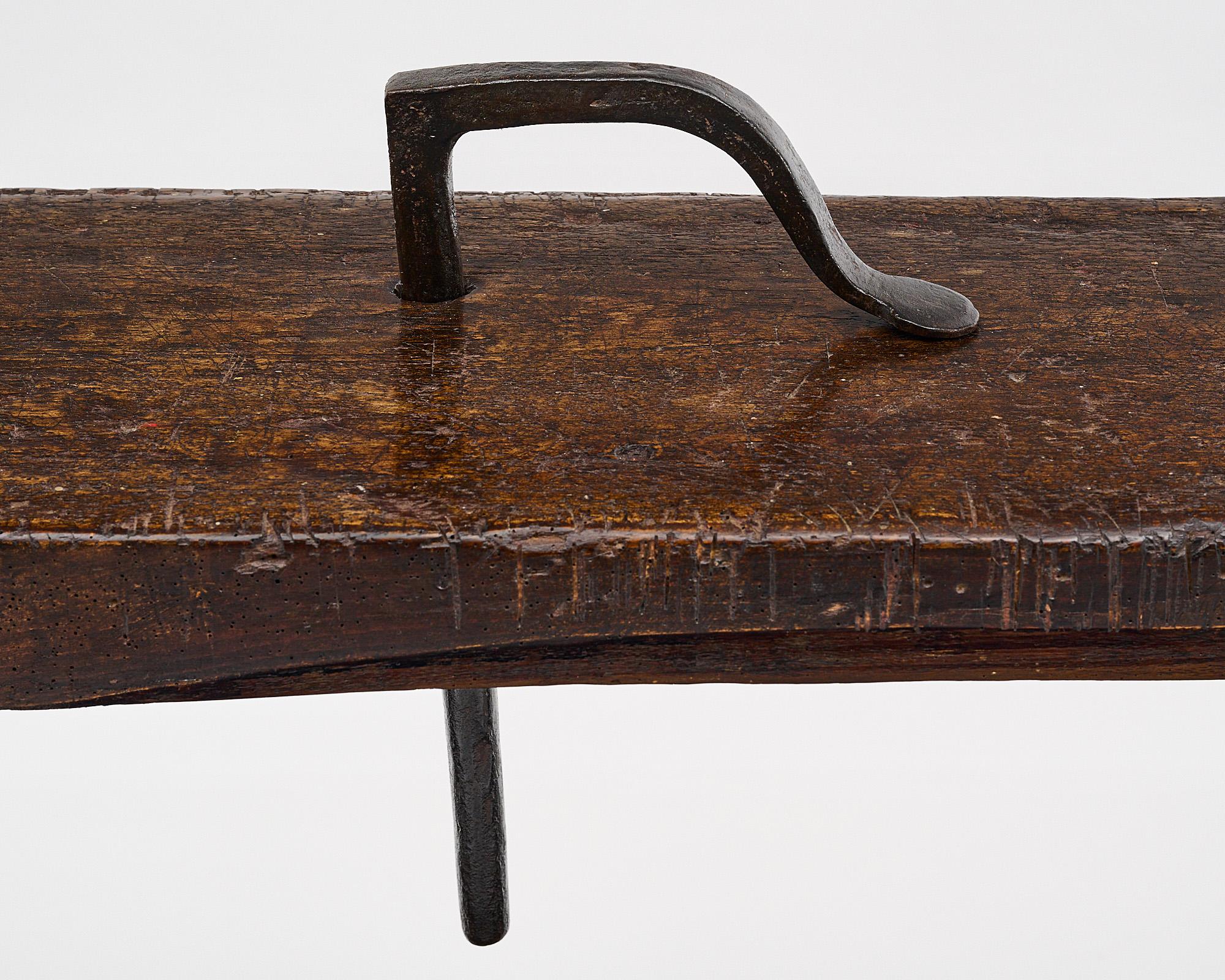 Late 19th Century French Chestnut Antique Workbench