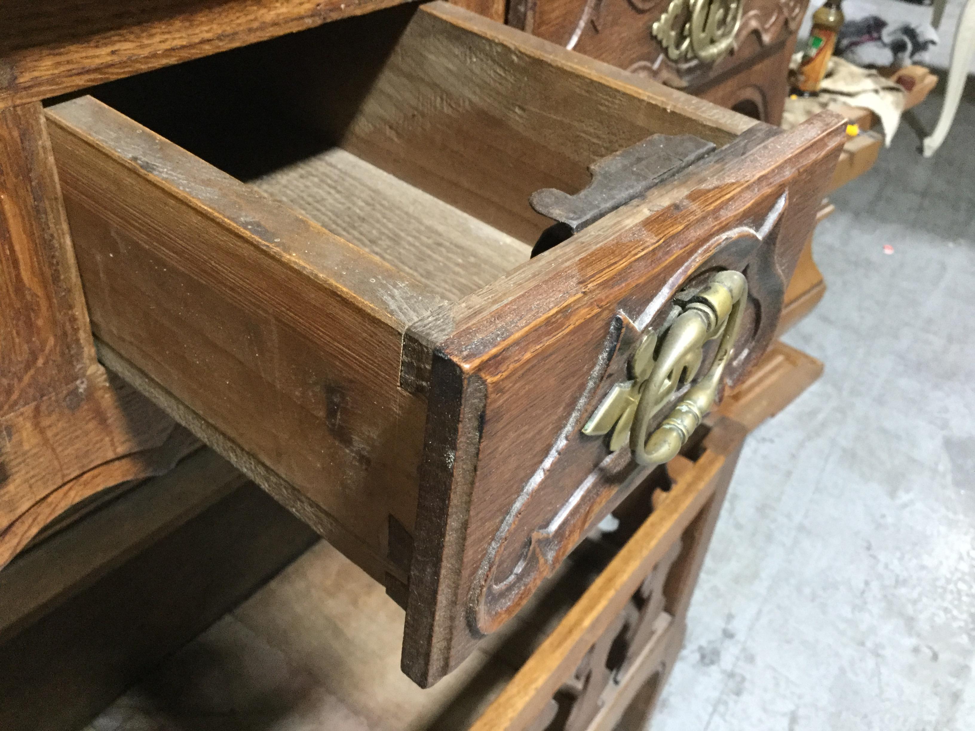 Rustic French Chestnut Farm Console/Storage Cupboard