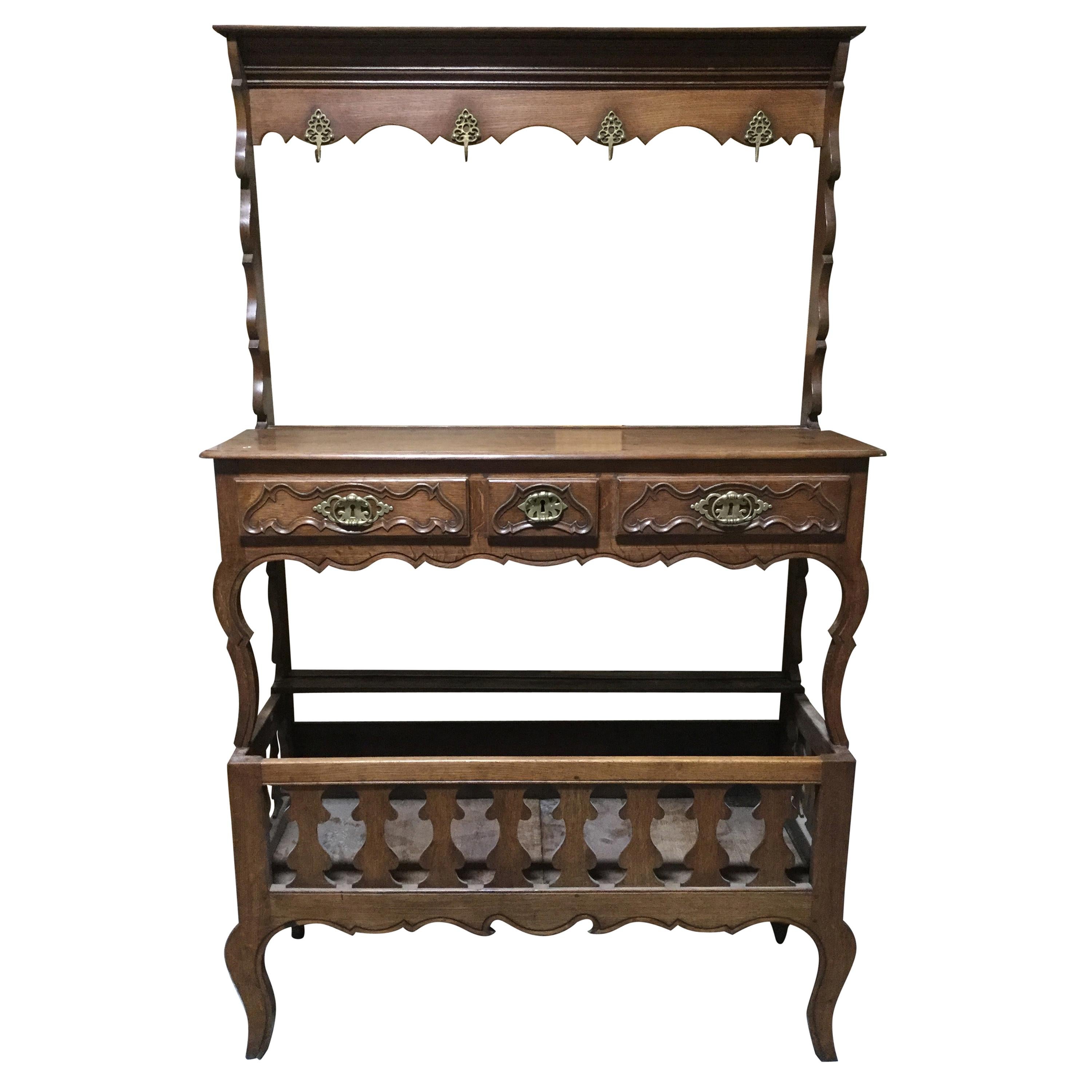 French Chestnut Farm Console/Storage Cupboard