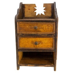 French Chestnut Little Nightstand Table Side Cabinet Shooting Star, Late 19th C
