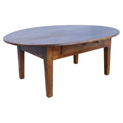 Antique French Chestnut Oval Coffee Table