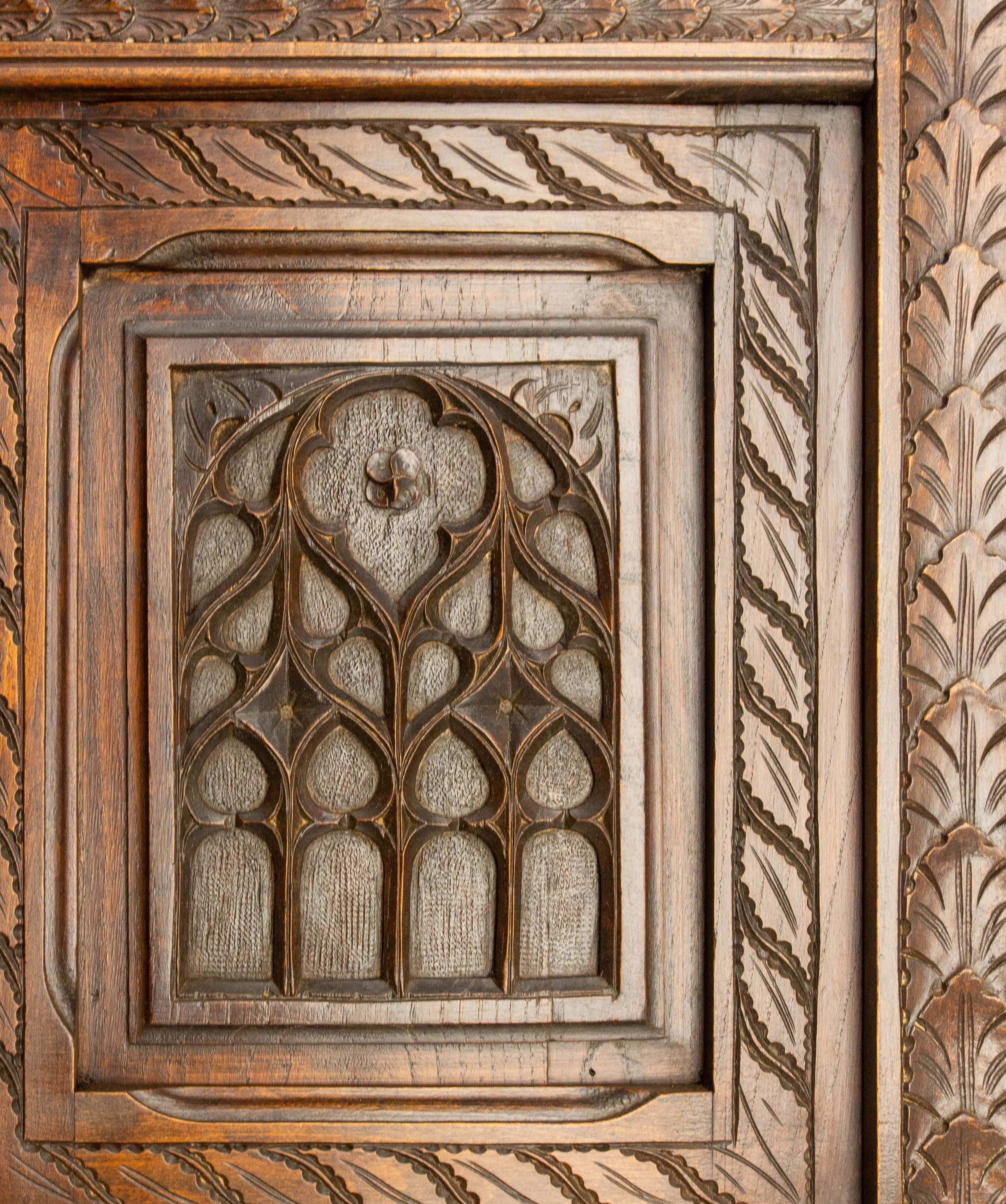 French Chestnut & Wrought Iron Buffet Neogothic Style Late 19th Century For Sale 6