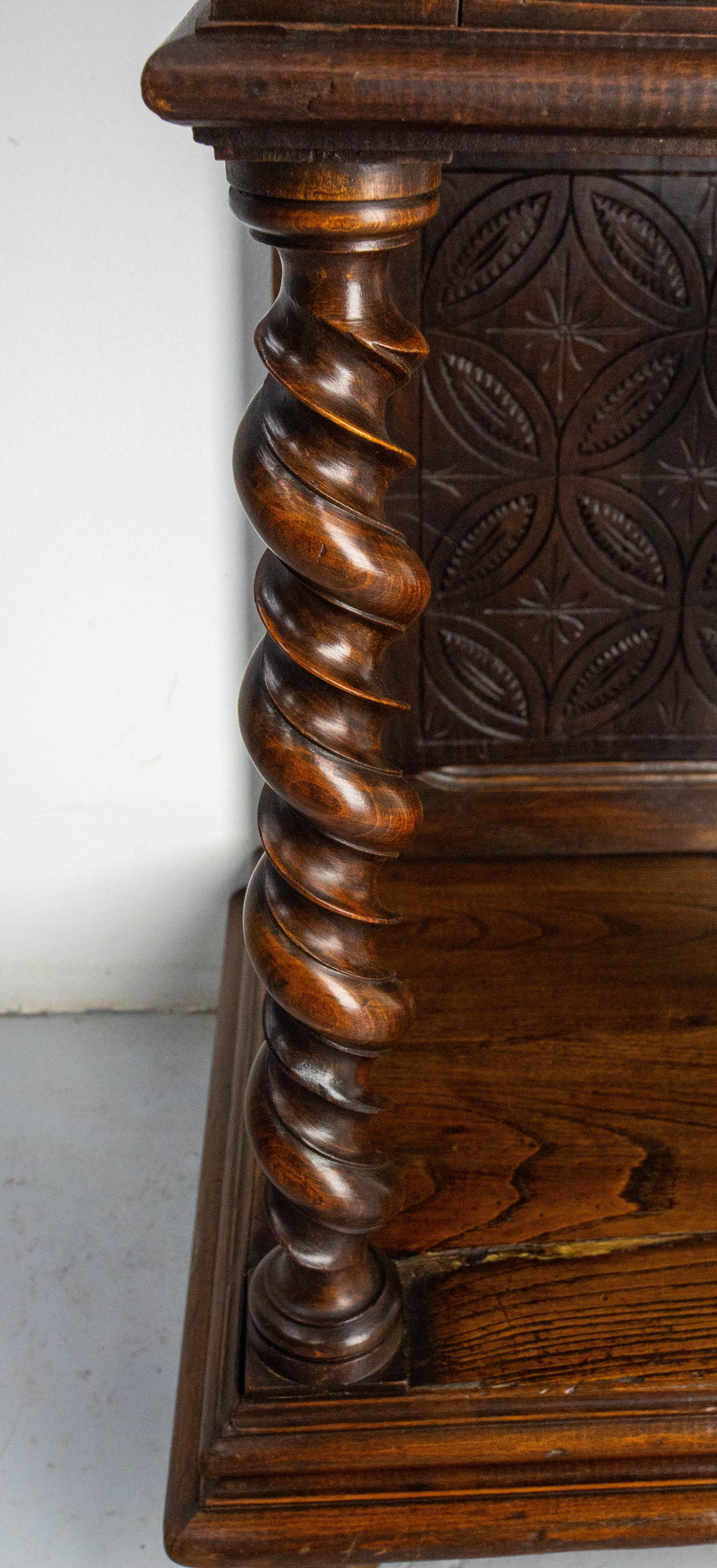 French Chestnut & Wrought Iron Buffet Neogothic Style Late 19th Century For Sale 11