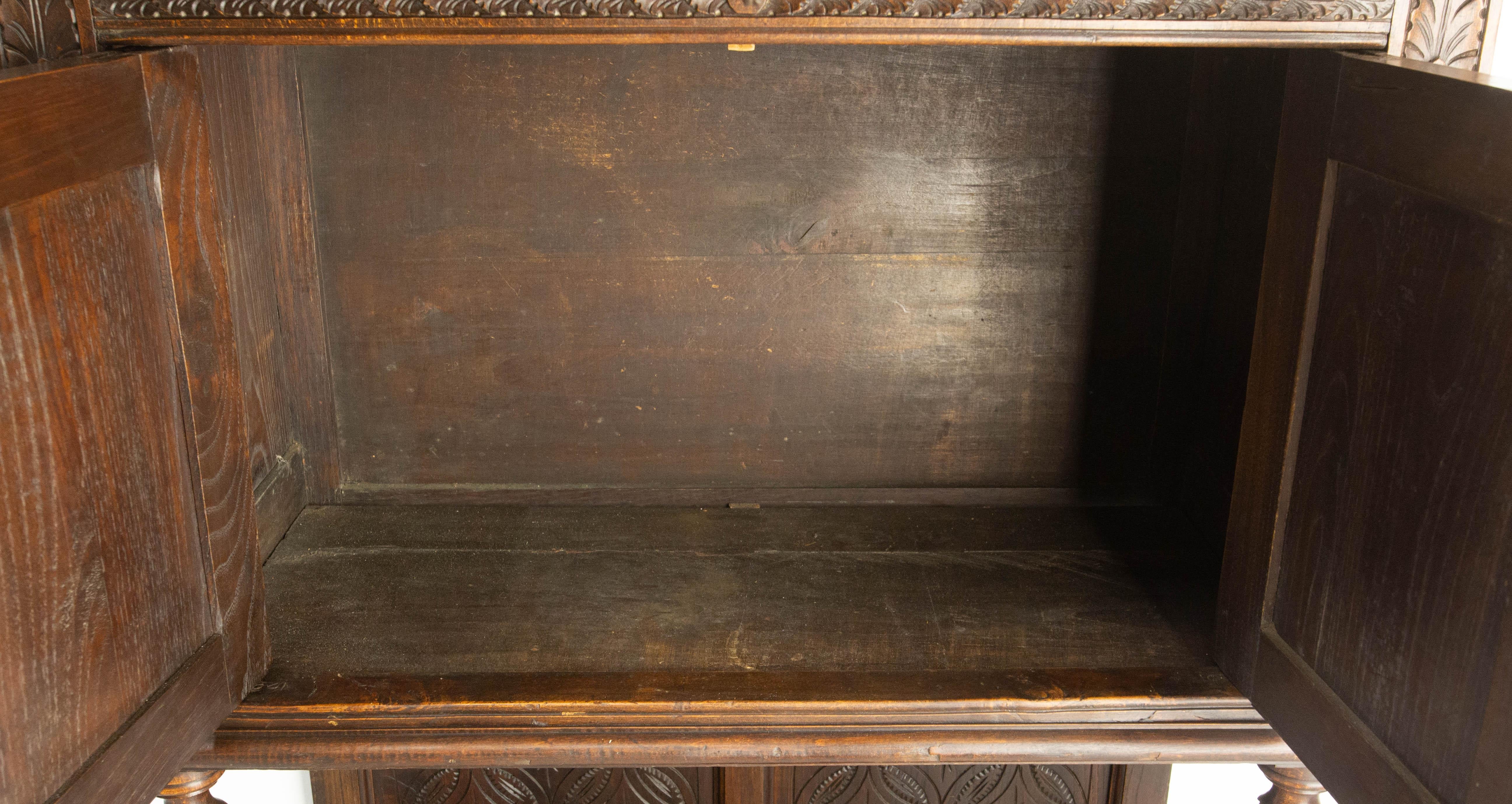 French Chestnut & Wrought Iron Buffet Neogothic Style Late 19th Century For Sale 13