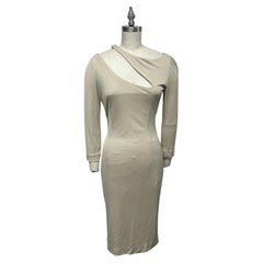 Vestido de cuerpo recortado de manga larga French Chic