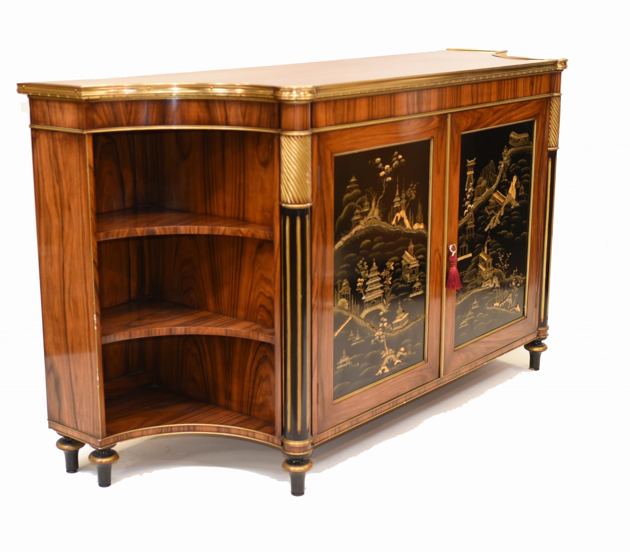 French Chiffonier Sideboard Chinoiserie Rosewood 1930s 9