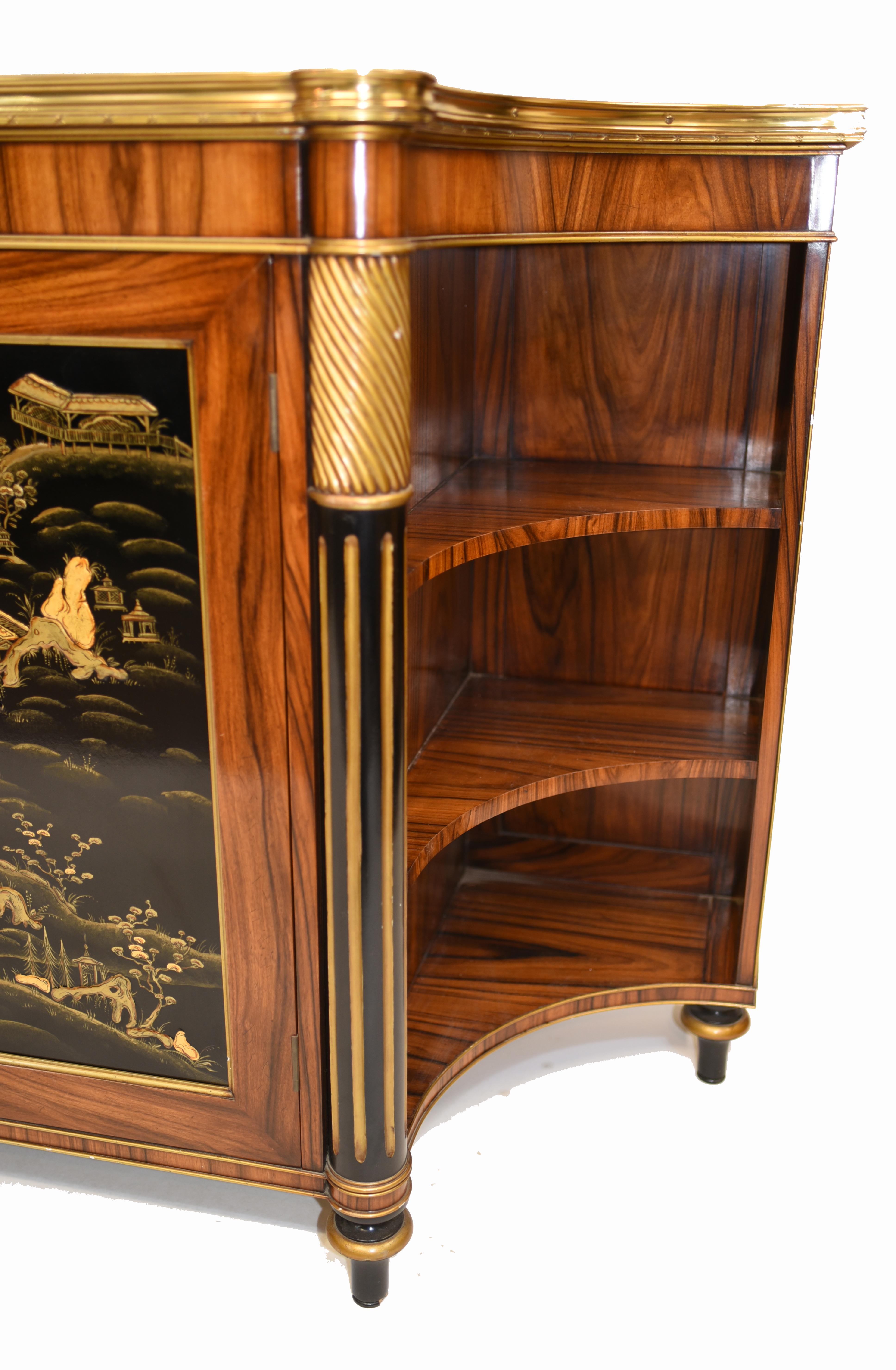 French Chiffonier Sideboard Chinoiserie Rosewood, 1930s 12