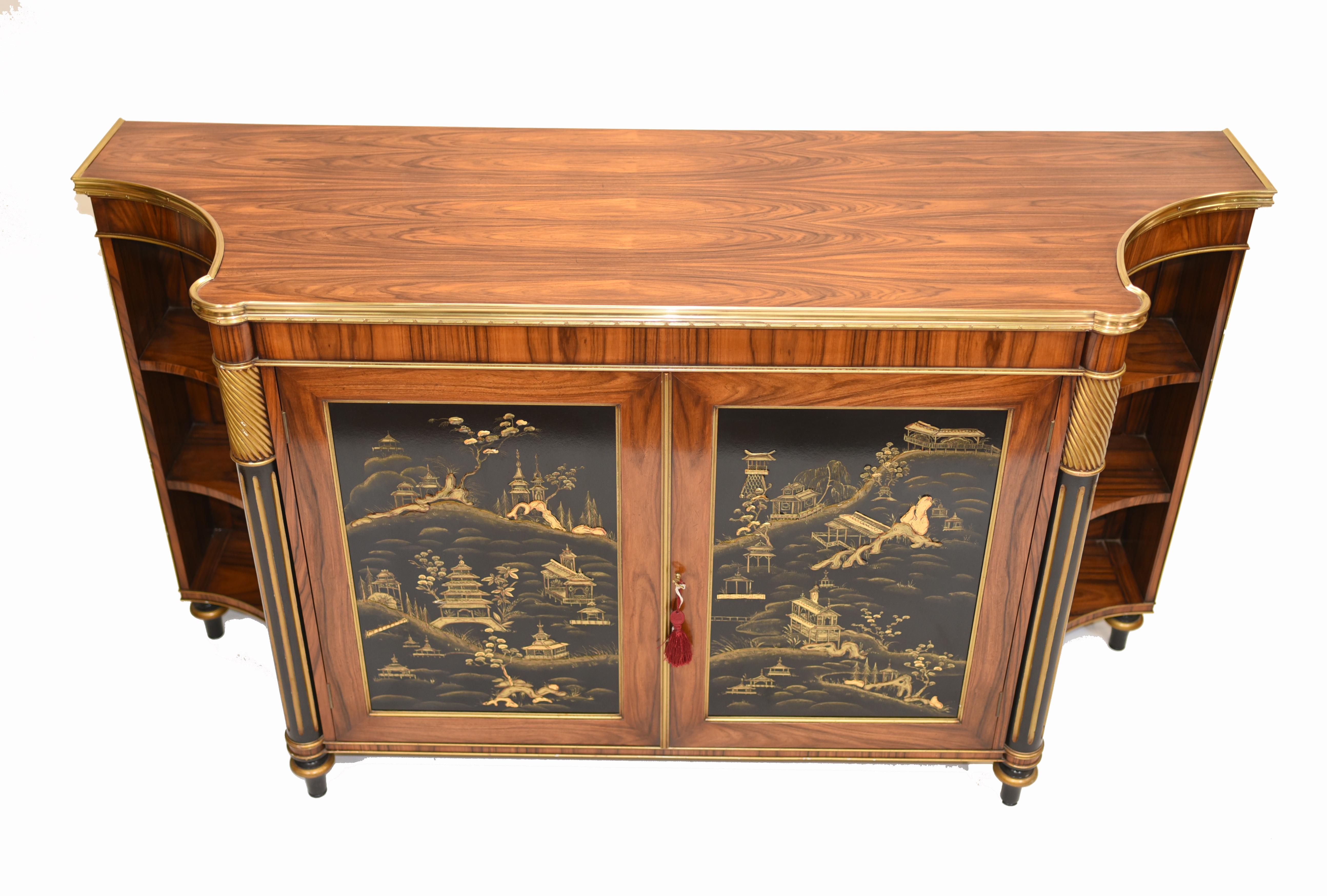 French Chiffonier Sideboard Chinoiserie Rosewood, 1930s 4