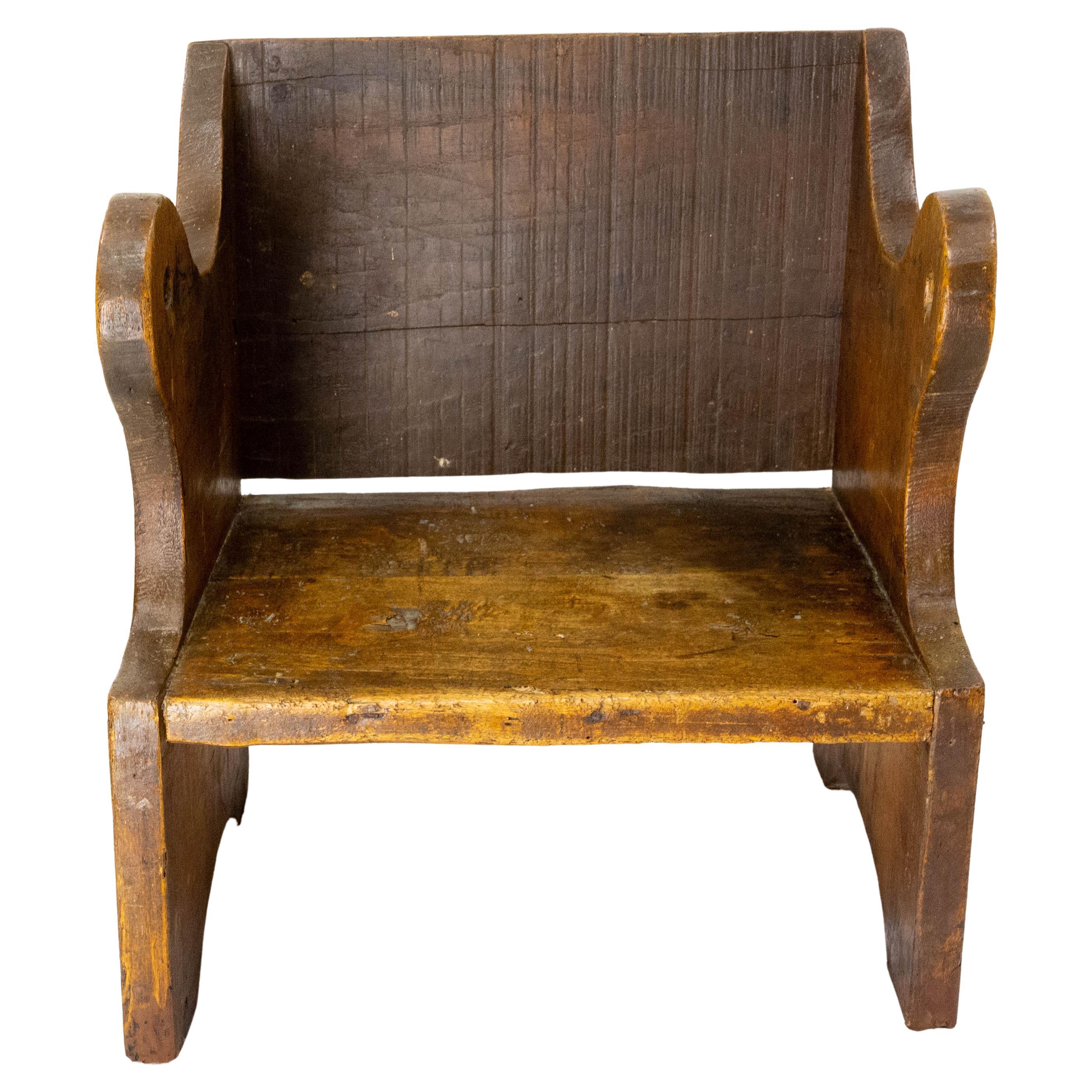 French Child White Wood Chair, 19th Century For Sale