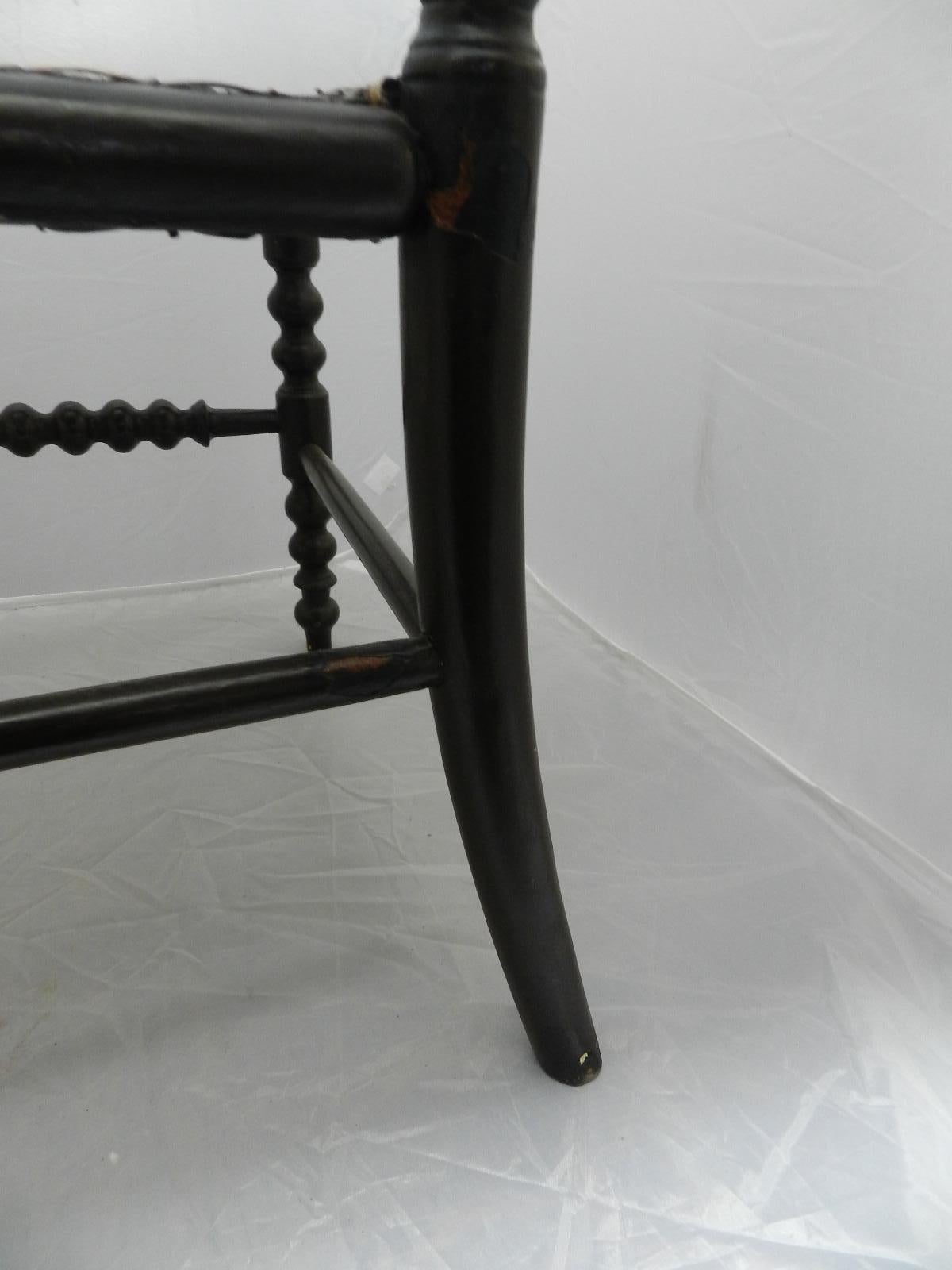 French Childs Chair Caned and Bobbin Turned Chair, Late 19th Century 2