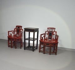 French Chinois altar chairs and table set