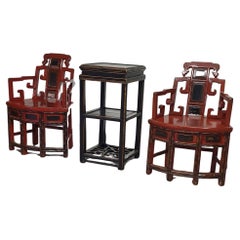 French Chinois altar chairs and table set