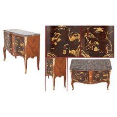 French Chinoiserie Commode Chest Drawers, 1880