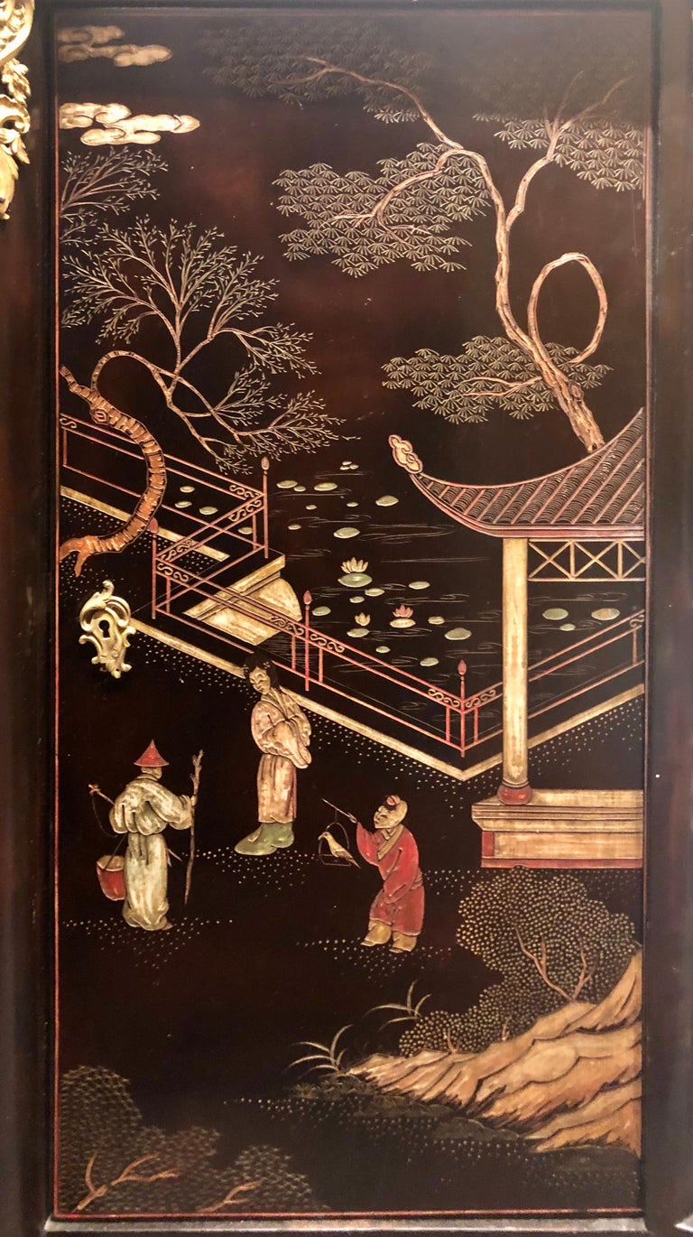 French Chinoiserie Coromandel Buffet Sideboard at 1stDibs