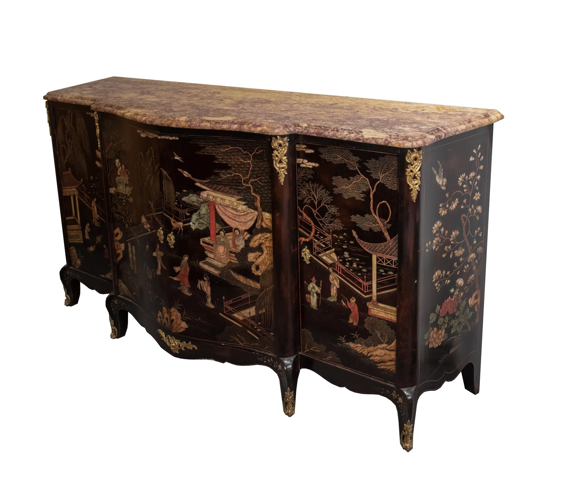 Louis XVI French Chinoiserie Coromandel Buffet Sideboard