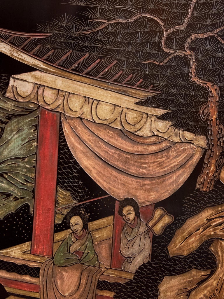 French Chinoiserie Coromandel Buffet Sideboard at 1stDibs