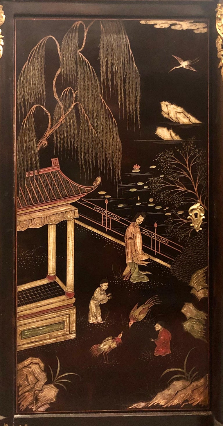 French Chinoiserie Coromandel Buffet Sideboard at 1stDibs