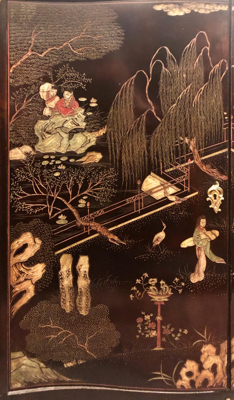 French Chinoiserie Coromandel Buffet Sideboard at 1stDibs