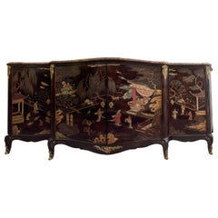 Antique French Chinoiserie Coromandel Buffet Sideboard