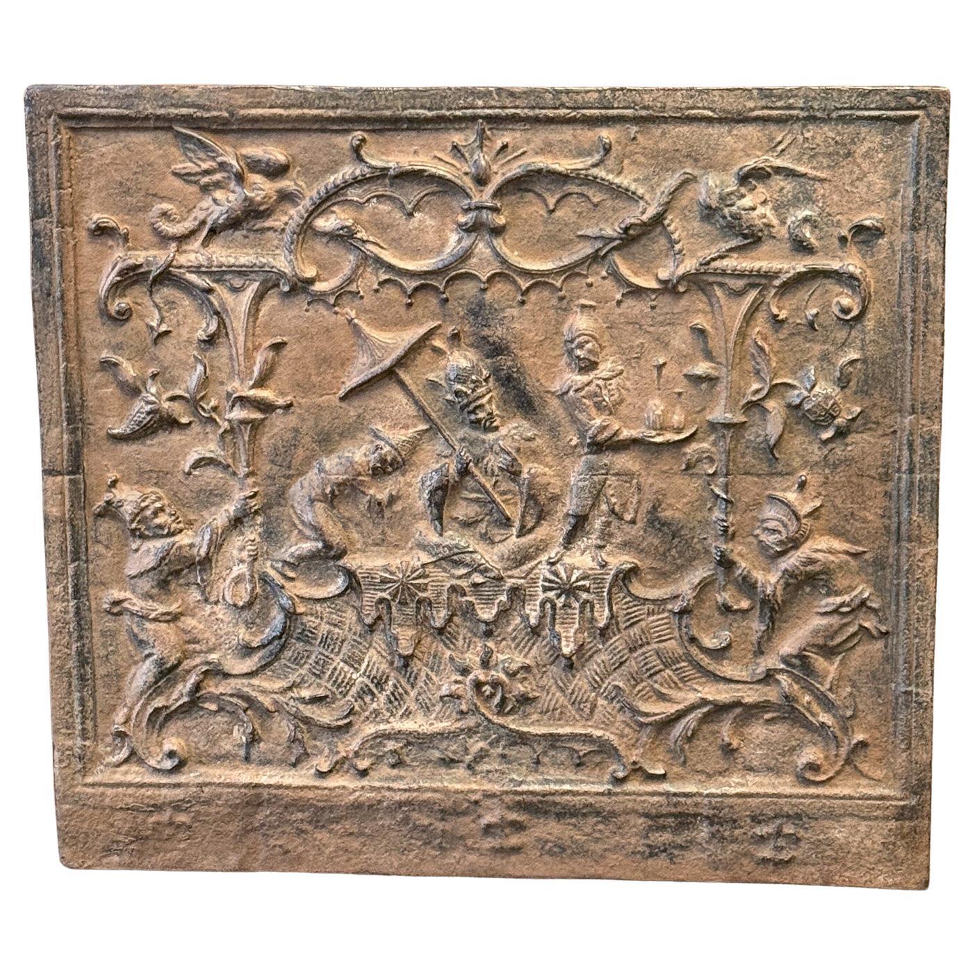 French 'Chinoiserie' Fireback, 20th Century, Louis XV Style, Brown