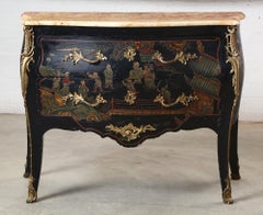 French Chinoiserie Lacquer Commode, Late 19 Century