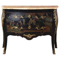 French Chinoiserie Lacquer Commode, Late 19 Century