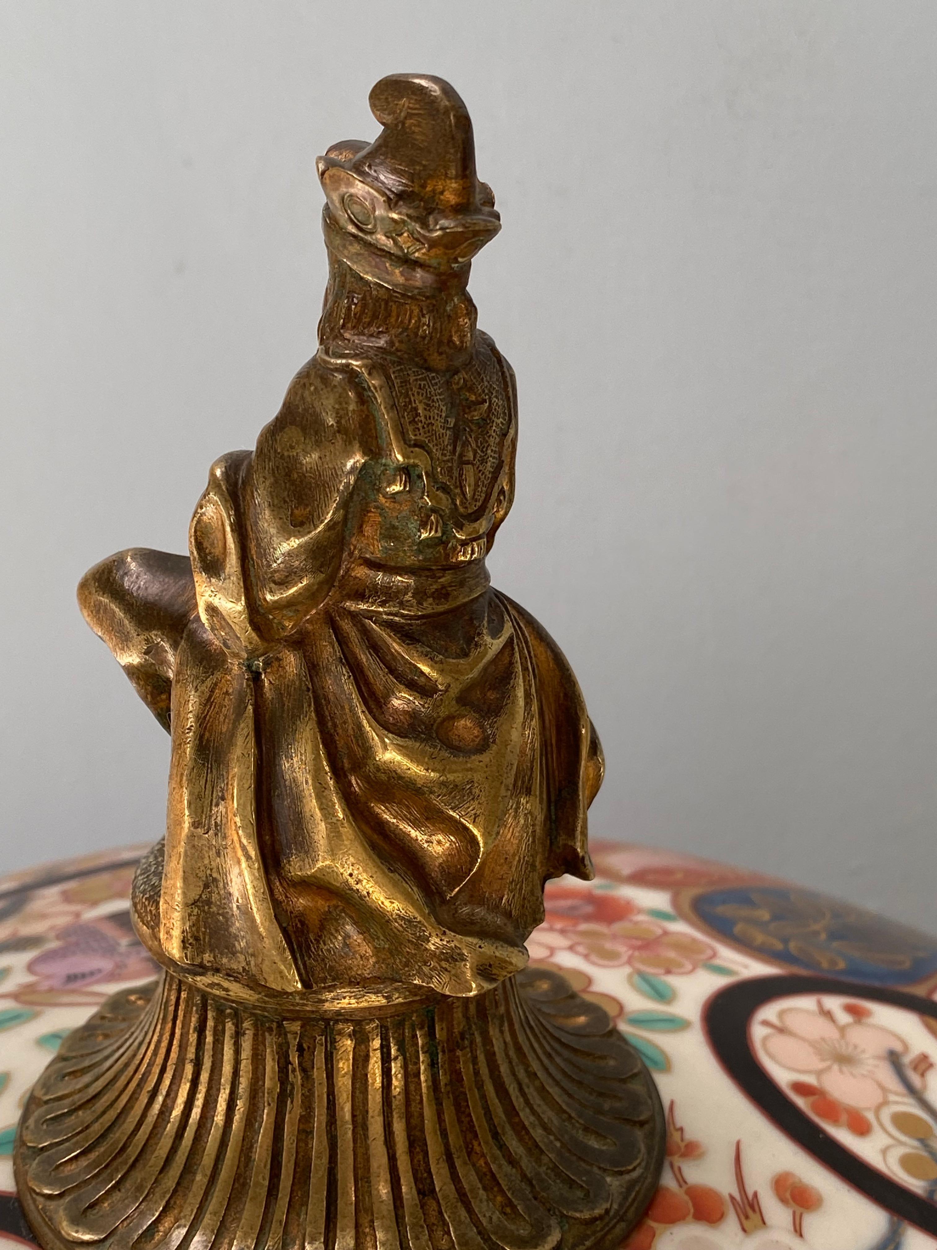 Chinoiserie française Napoléon III Bronze doré Edo Imari Potpourri Vase et Couvercle Bon état - En vente à Melbourne, AU