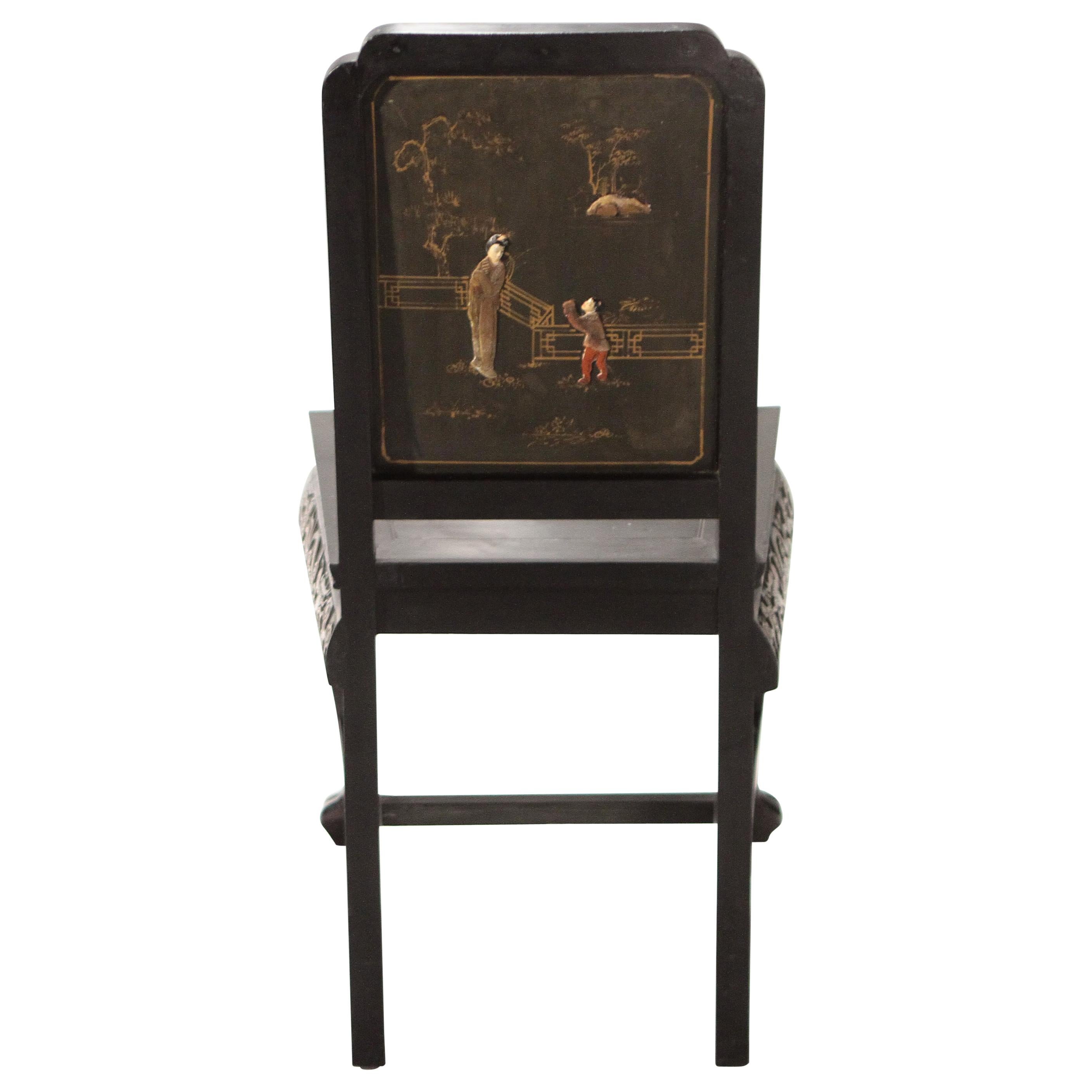 French Chinoiserie Neoclassical Chair, 1960s