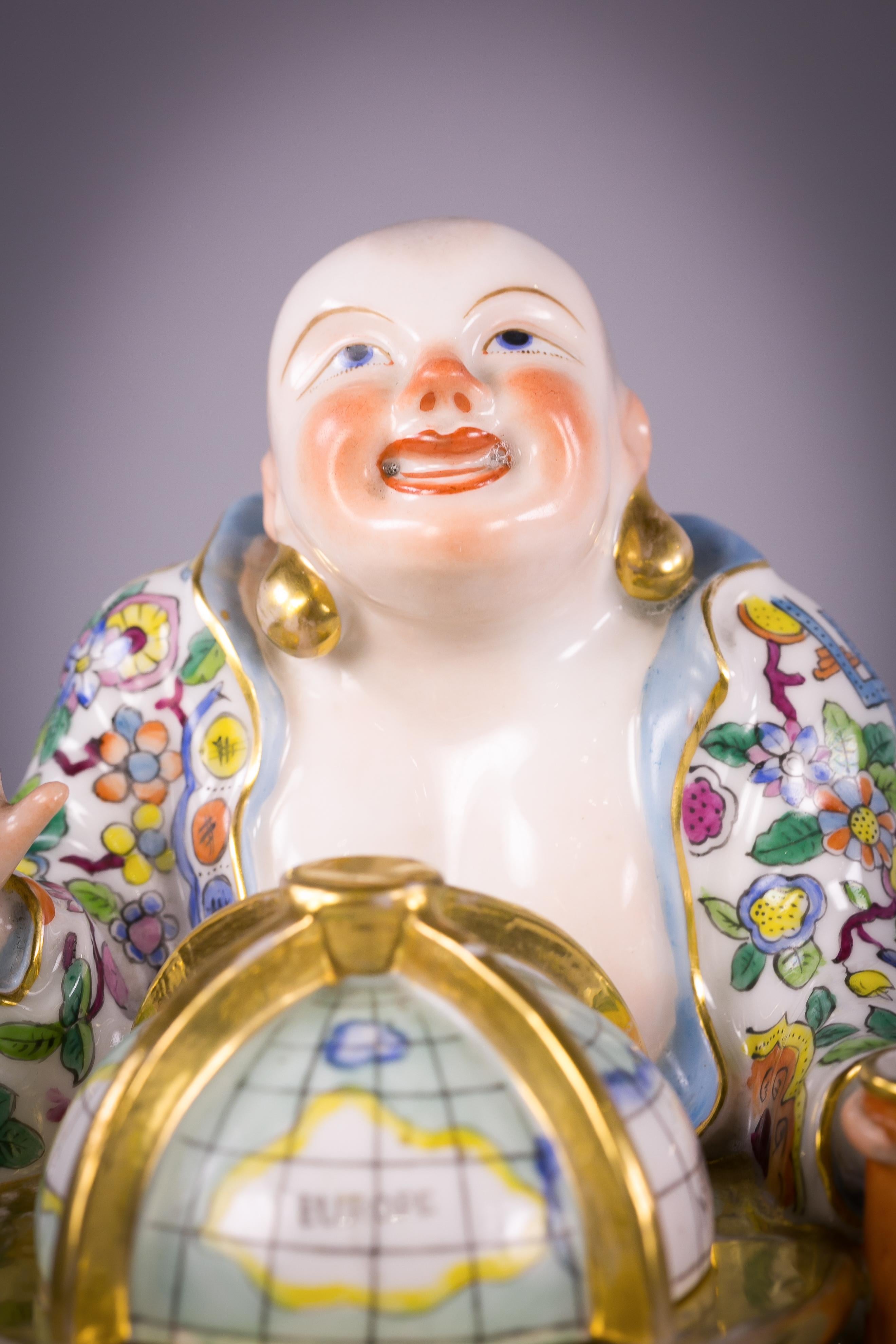 Mid-19th Century French Chinoiserie Porcelain Figural Inkstand, Jacob Petit, circa 1840 For Sale