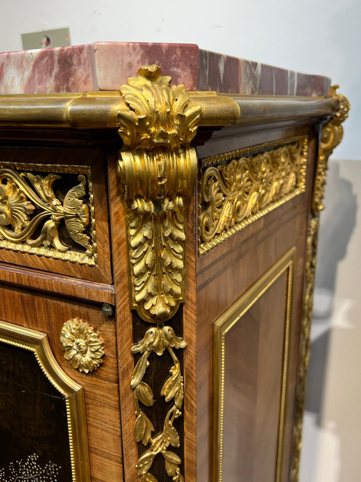 French Chinoiserie Side Cabinet in Louis XVI Style with Coromandel Panels c1900 3