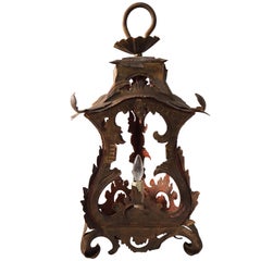 French Chinoiserie Tôle Lantern in Style of Louis XV