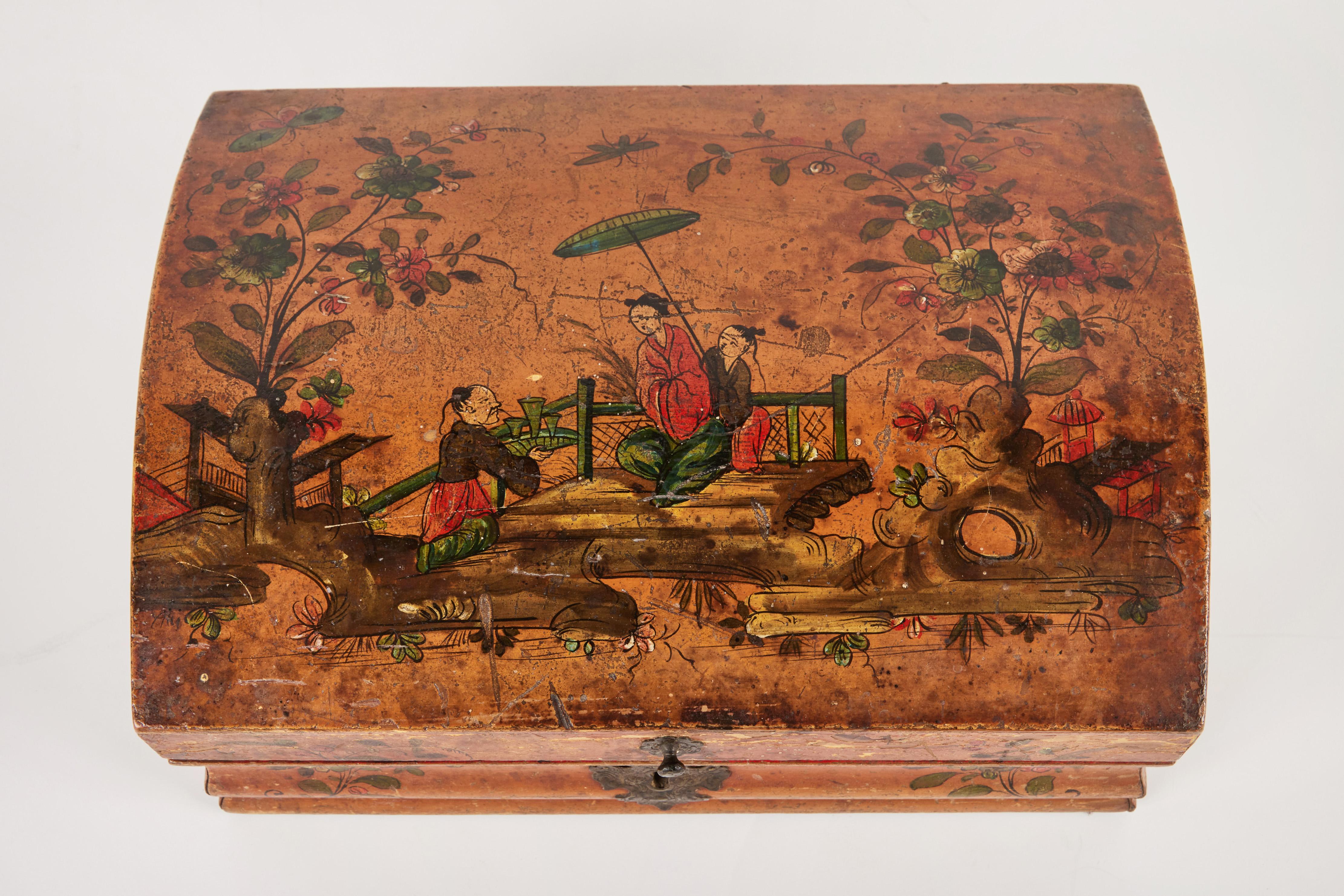 Baroque French Chinoiserie Wig Box For Sale