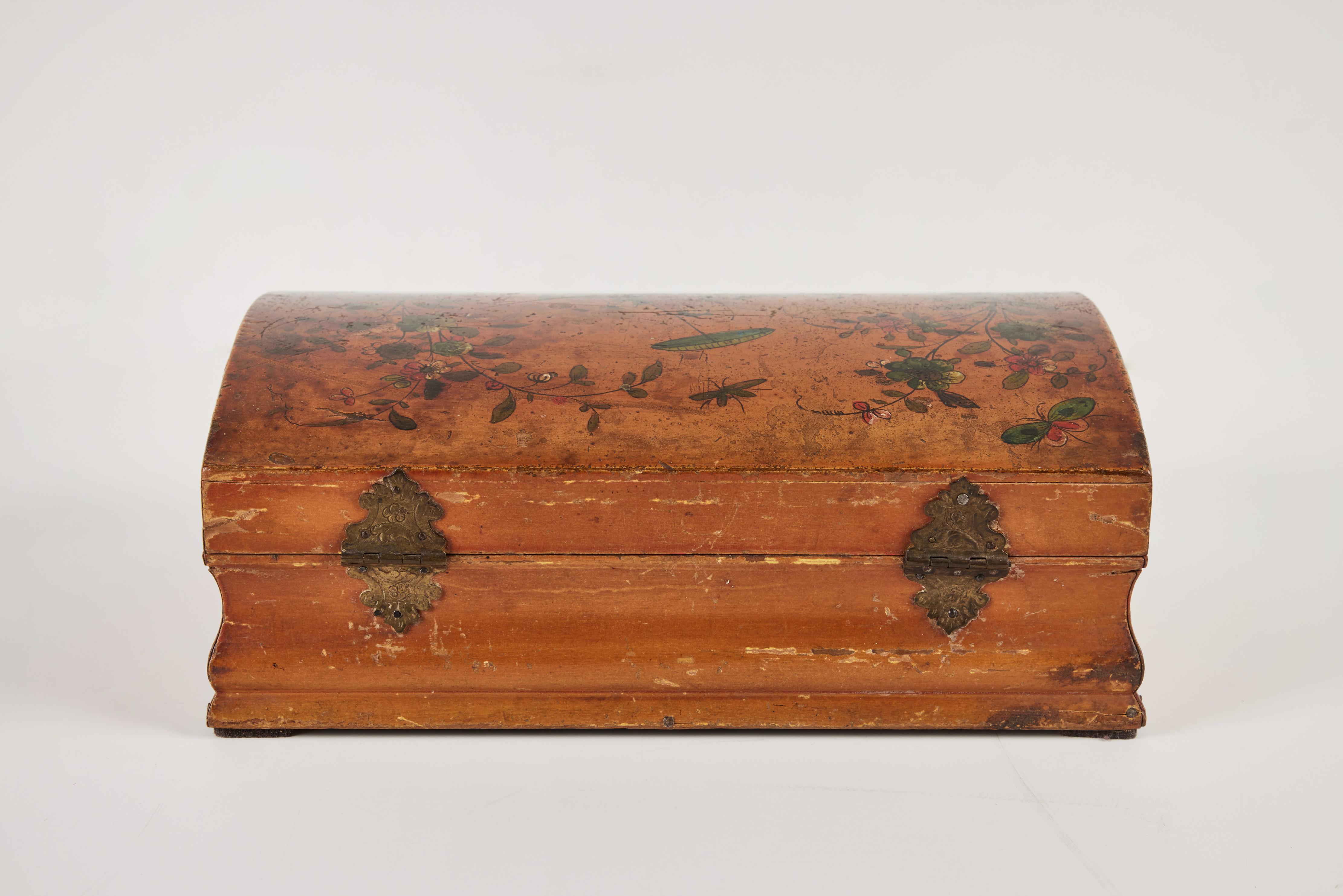 Wood French Chinoiserie Wig Box For Sale