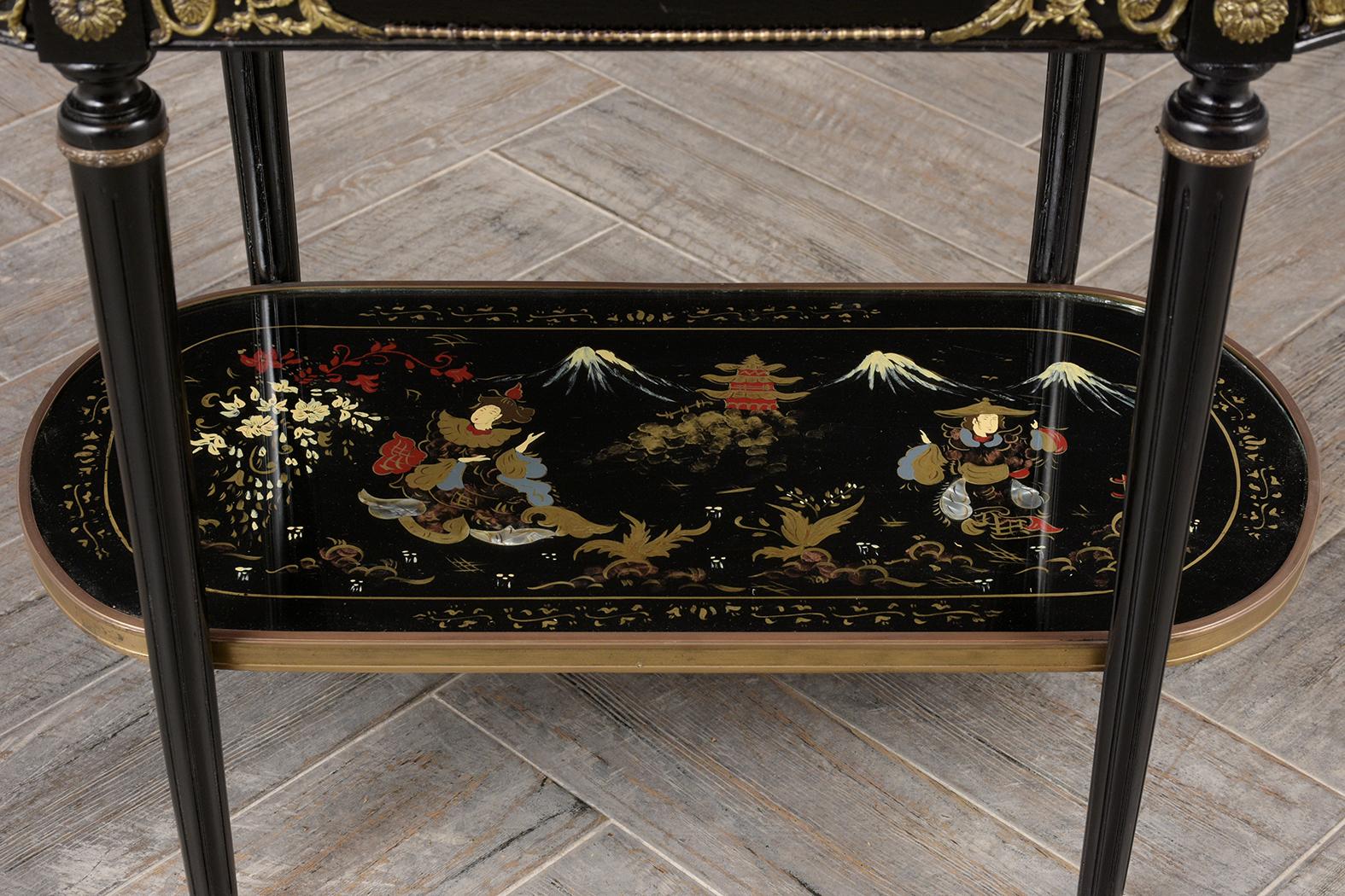 French Chinossiere Style Two-Tier Side Table 3