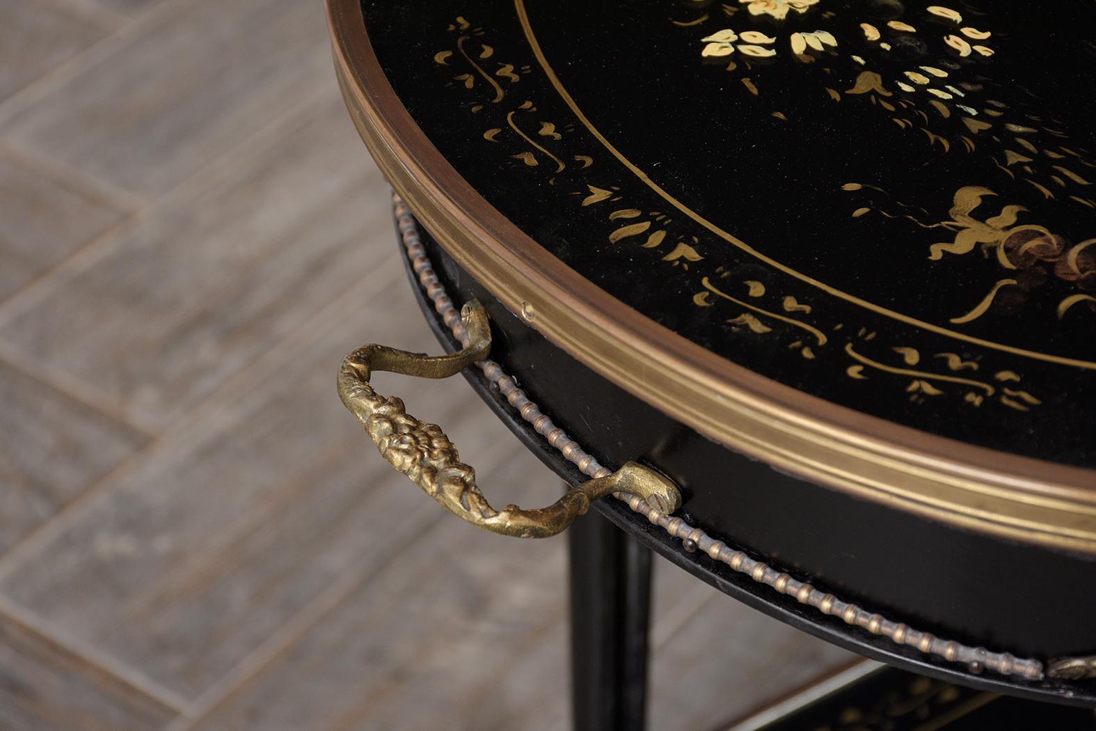 French Chinossiere Style Two-Tier Side Table 1